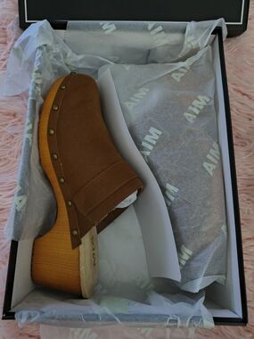 MIA Mule Clog Cognac Brus Brown SZ 7.5